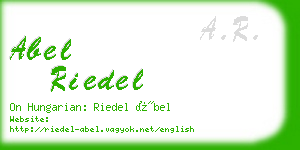 abel riedel business card